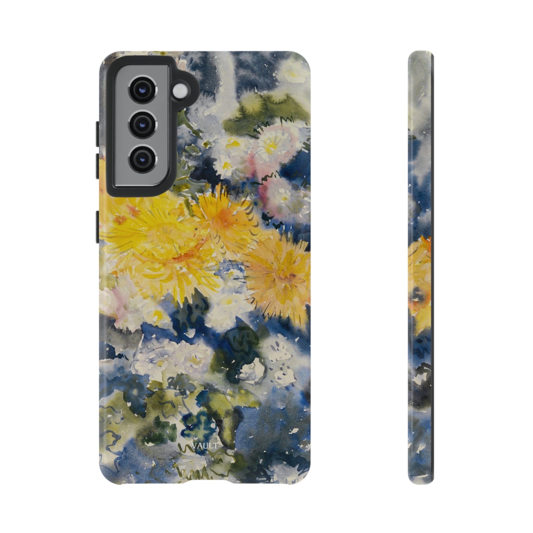Floral Watercolor Phone Case – Yellow Chrysanthemums Design