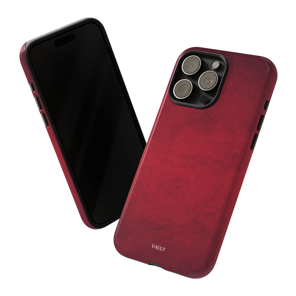 Red Leather Texture Phone Case Impact-Resistant Case
