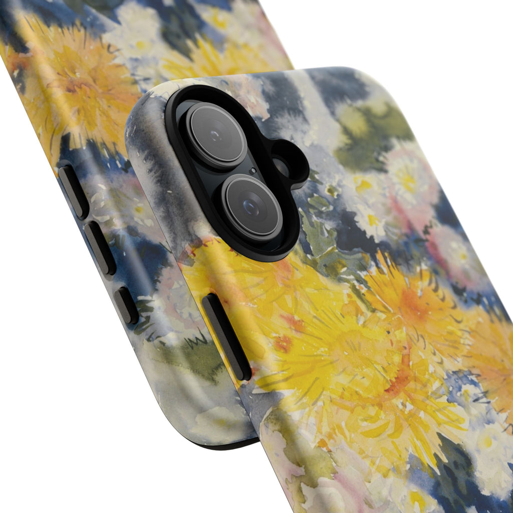 Floral Watercolor Phone Case – Yellow Chrysanthemums Design