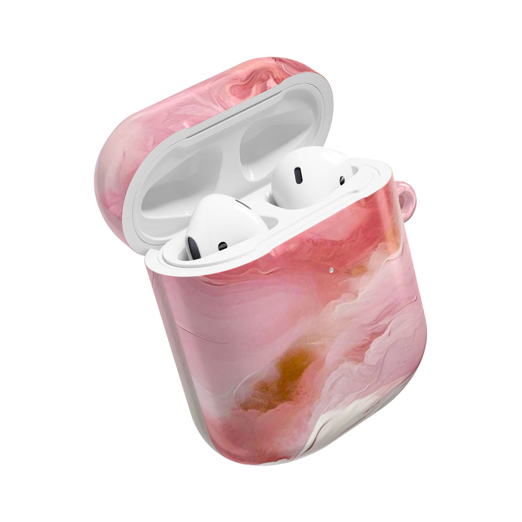 Pink Marble AirPod Case – Swirl Pattern Protective Cover
