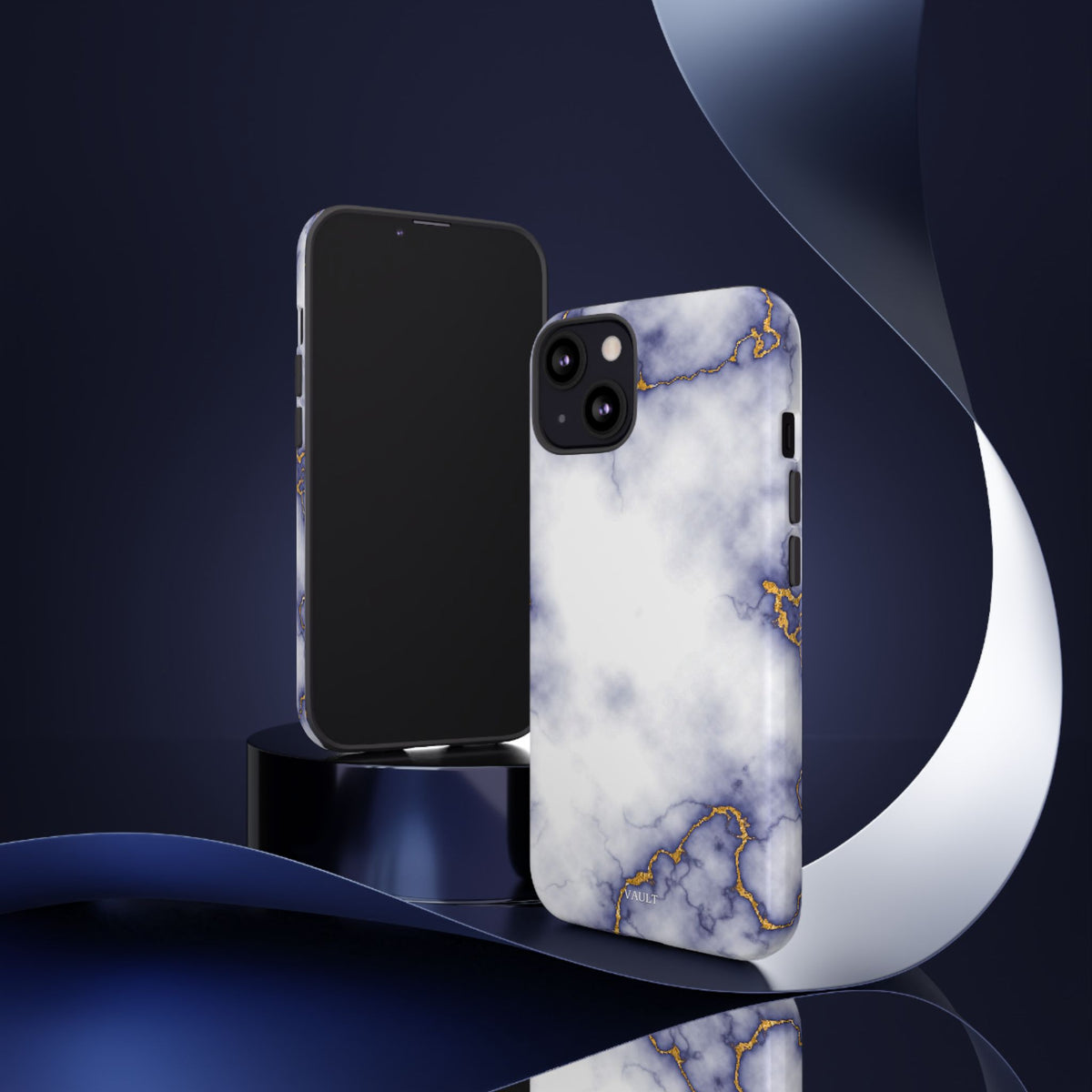 Purple Marble Tough Phone Case with Gold Veins