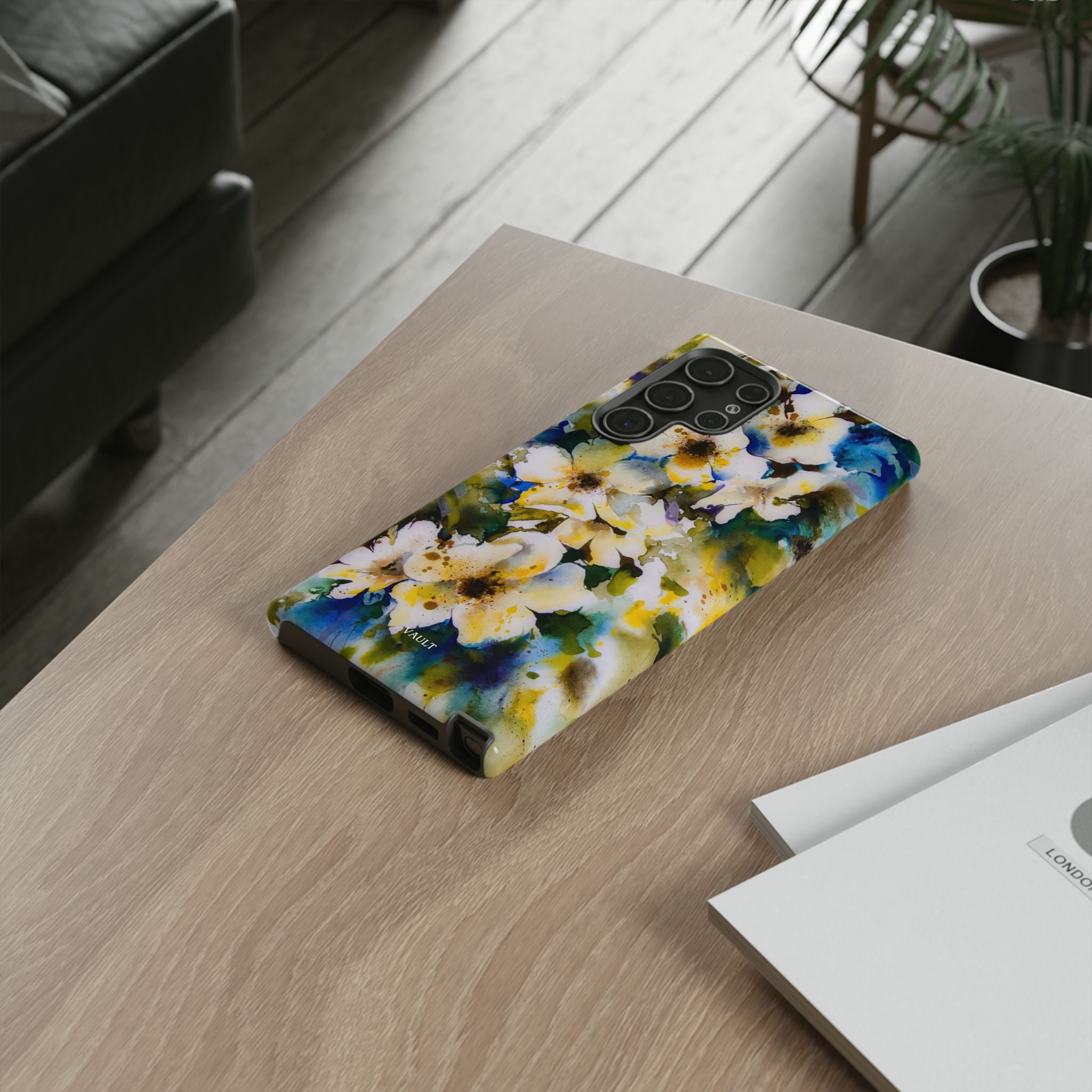 Floral Watercolor Tough Case – Yellow White Blossom Phone Cover