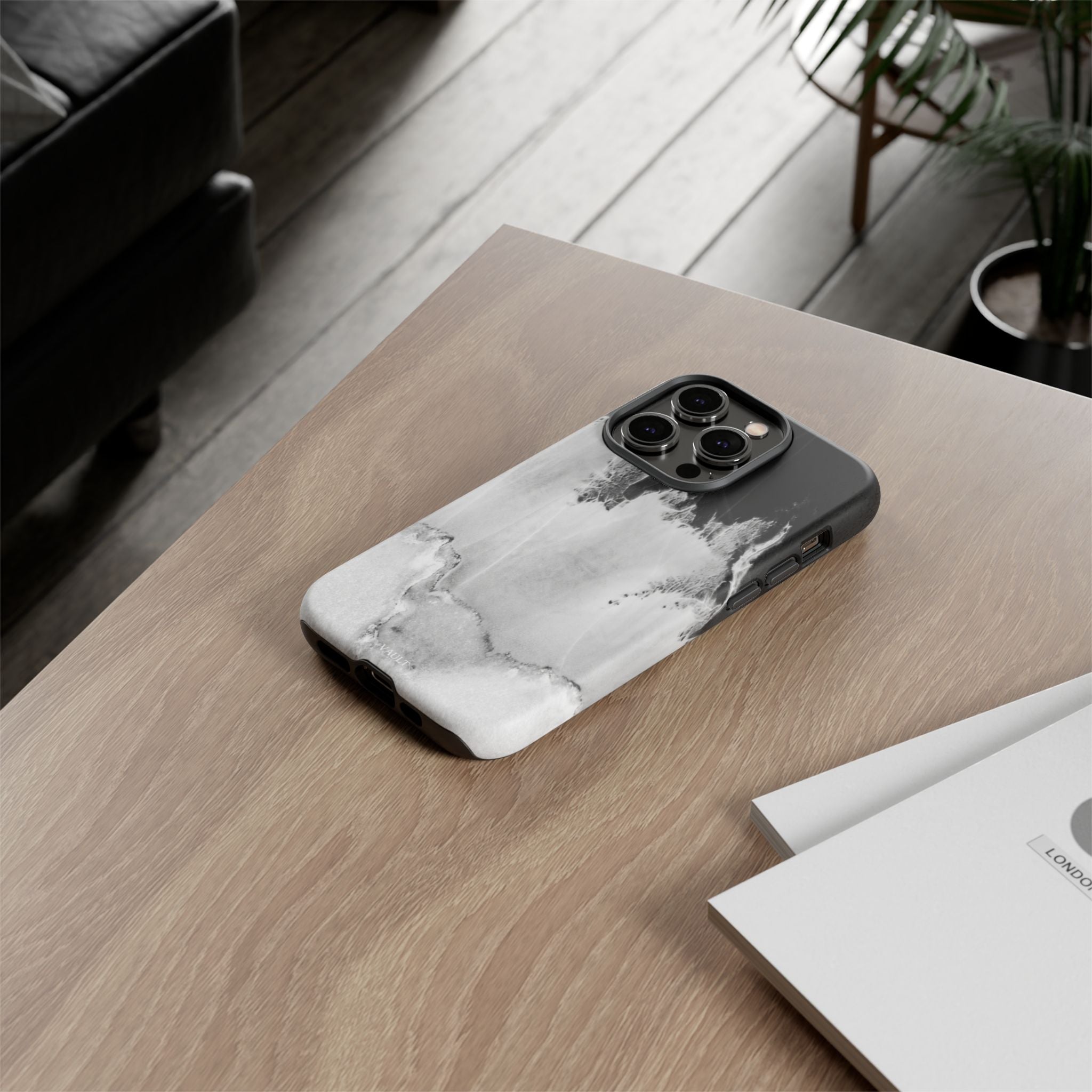 Marble Ink Tough Case — Black & White Abstract Phone Cover