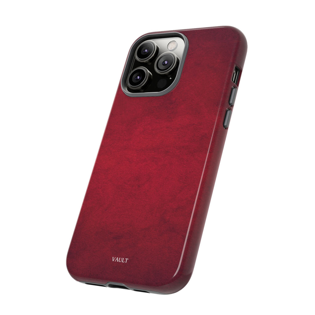 Red Leather Texture Phone Case Impact-Resistant Case