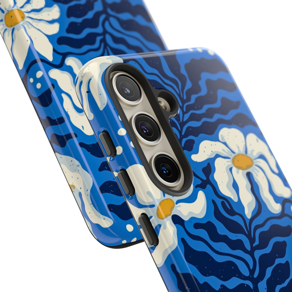 Blue Daisy Tough Phone Case — Floral Protective Phone Cover