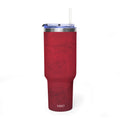 40oz Red Vacuum Tumbler – Insulated Travel Mug with Straw & Handle