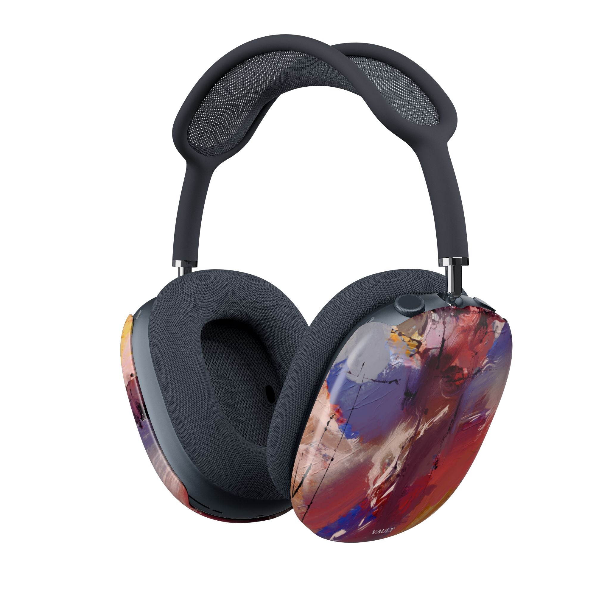 Abstract Color Splash AirPods Max Case — Painterly Maroon & Gold Headphone Covers