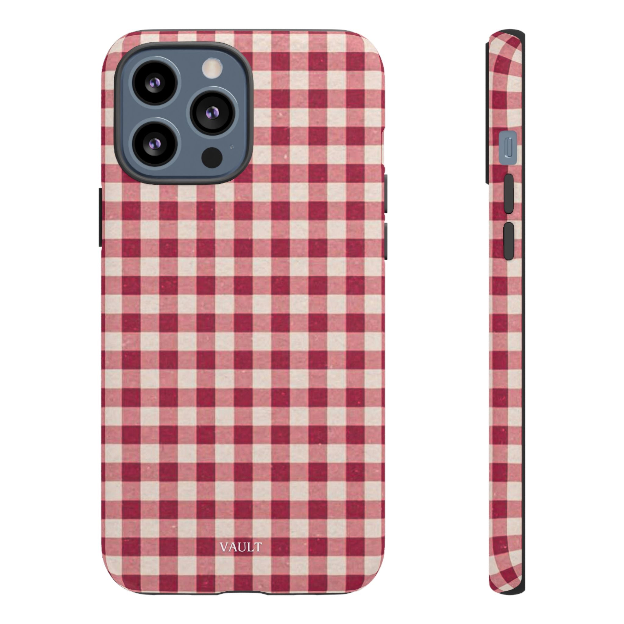 Gingham Phone Case — Red Plaid Tough Case