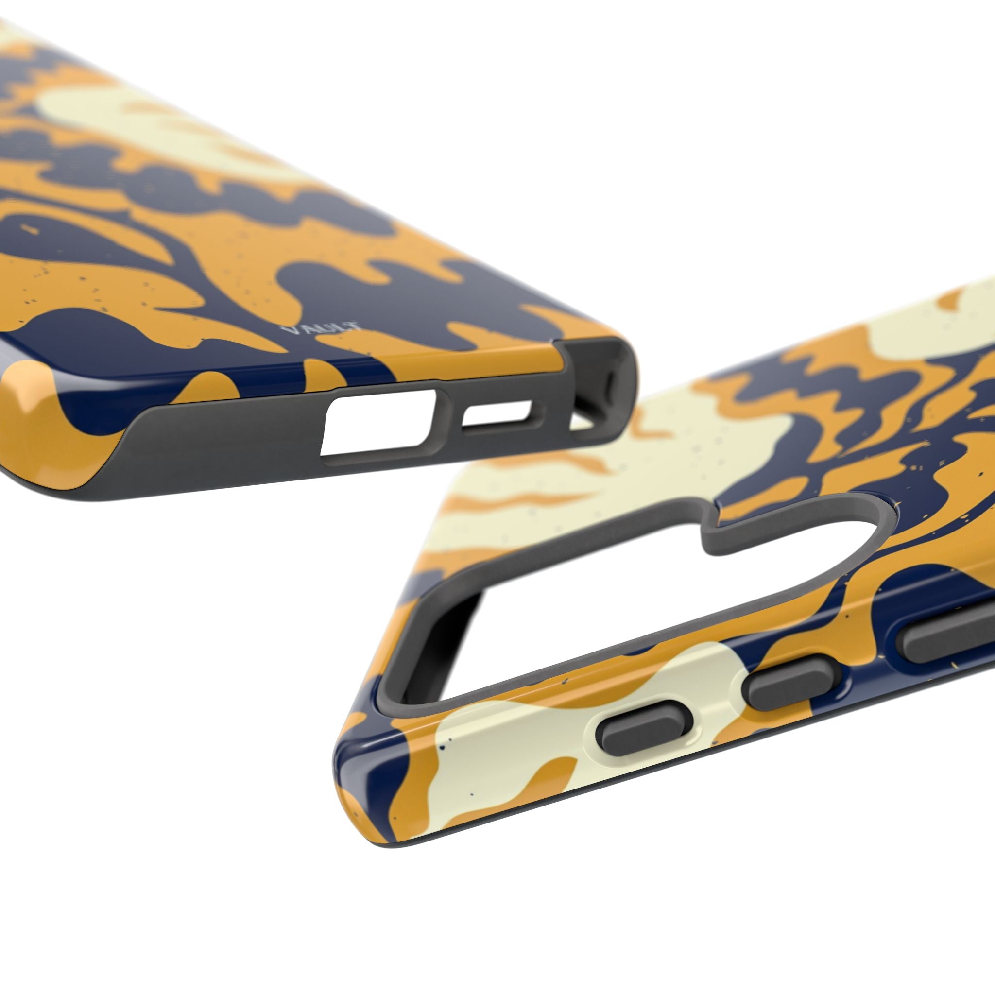 Bold Abstract Floral Phone Case (Navy & Mustard)