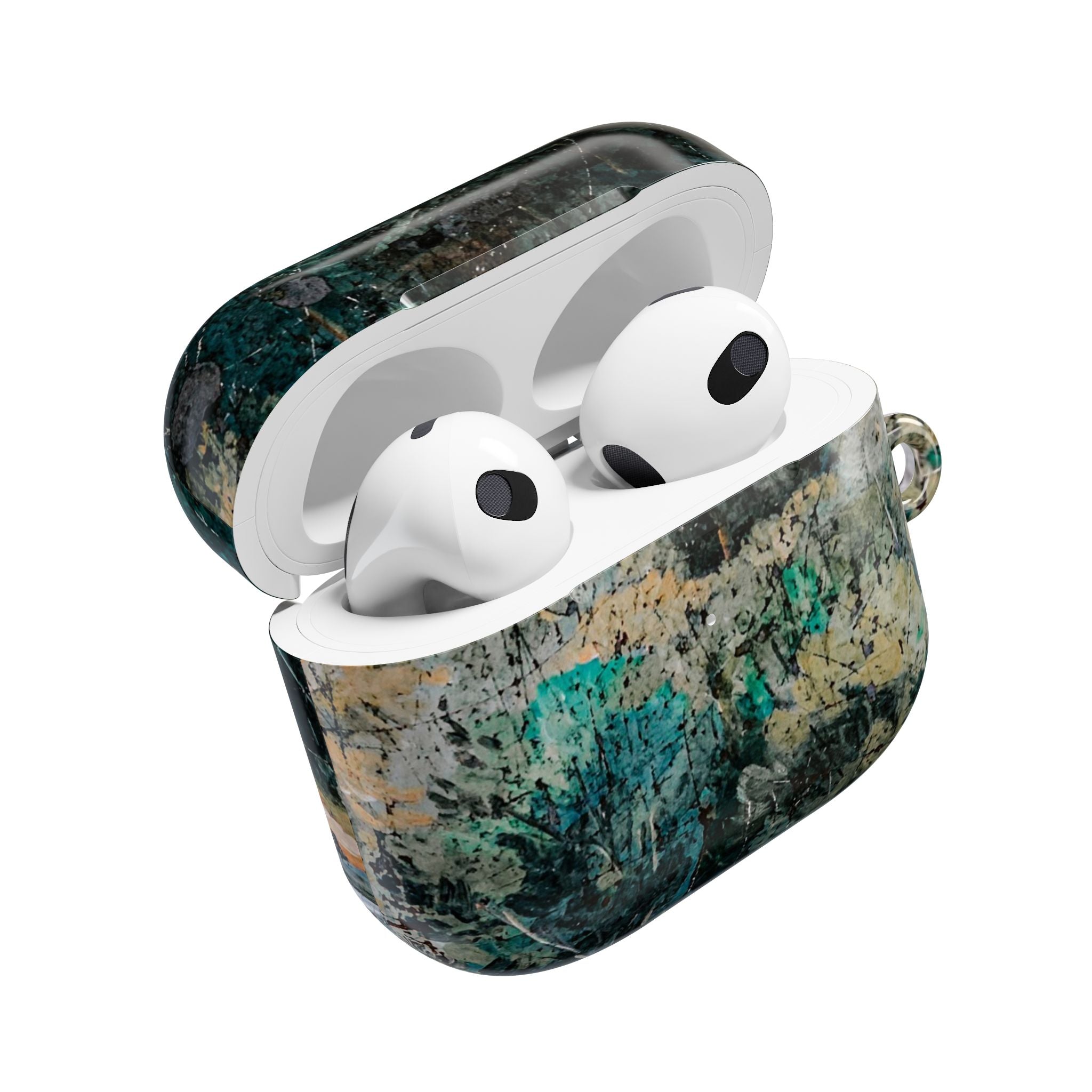 Marbled Forest AirPod Case — Green Teal Abstract Protective Cover