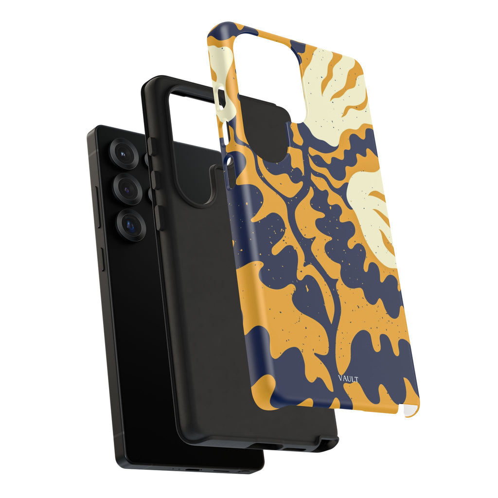 Bold Abstract Floral Phone Case (Navy & Mustard)