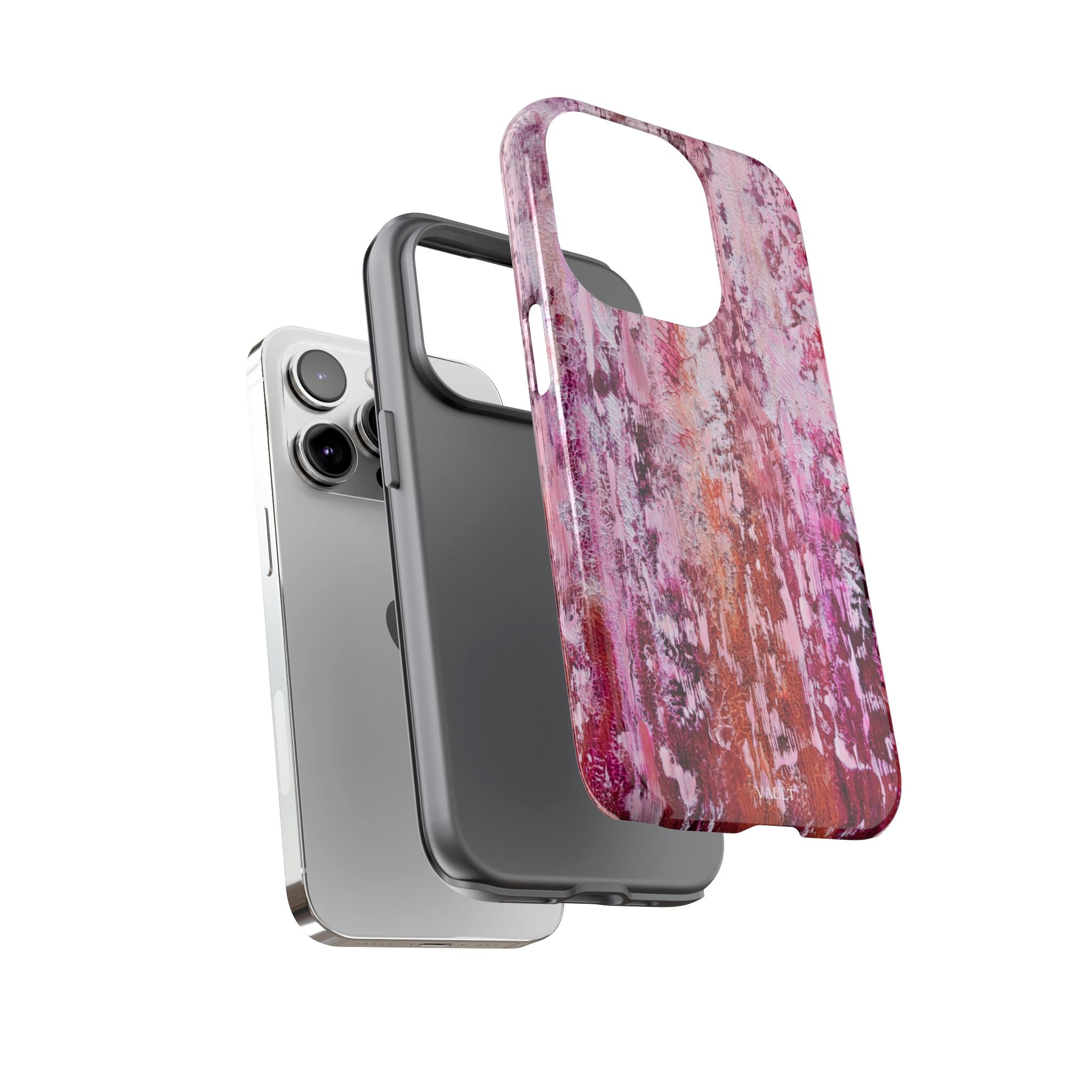 Pink Abstract Art Tough Phone Case — Protective Artistic Phone Cover