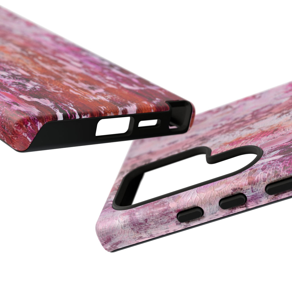 Pink Abstract Art Tough Phone Case — Protective Artistic Phone Cover