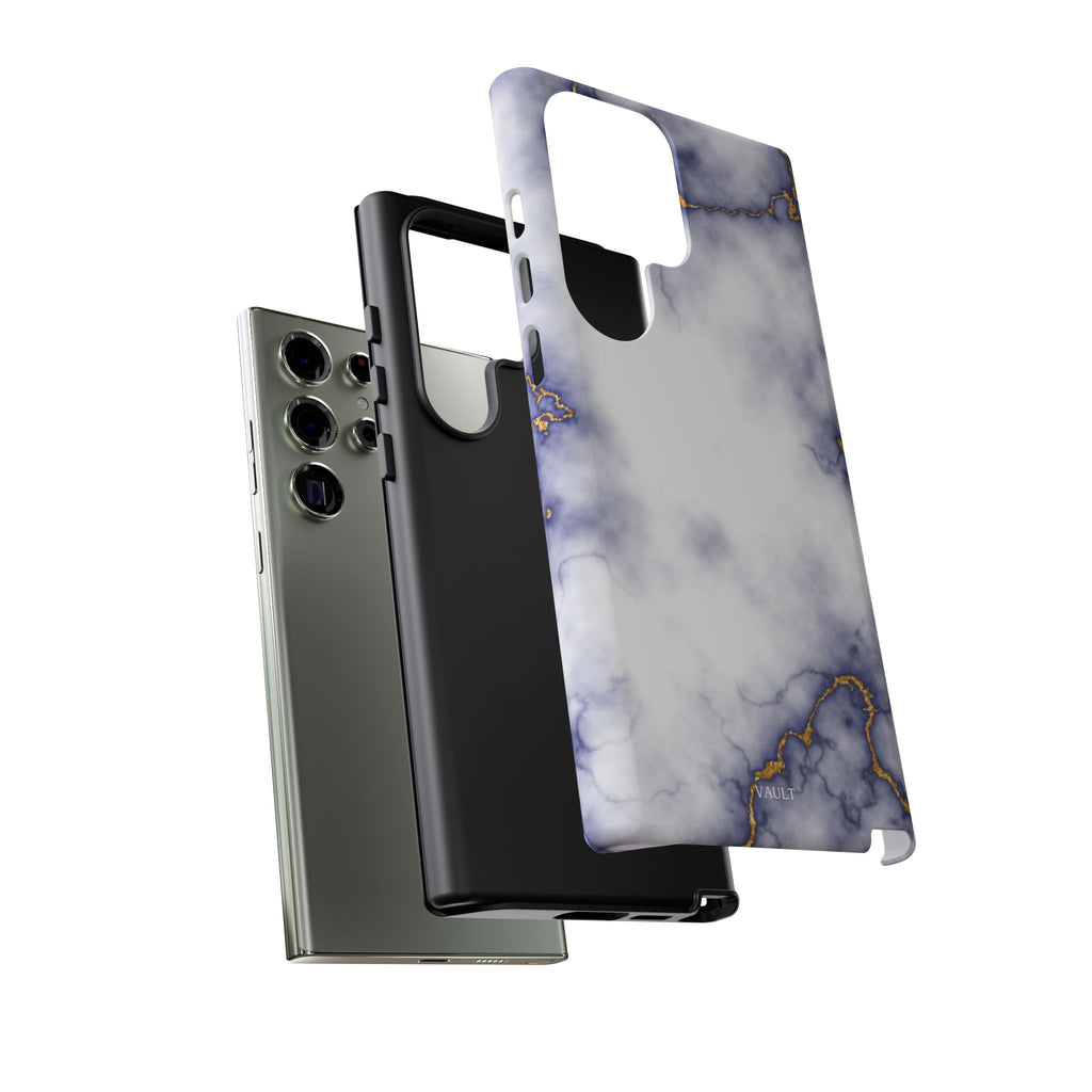 Purple Marble Tough Phone Case with Gold Veins