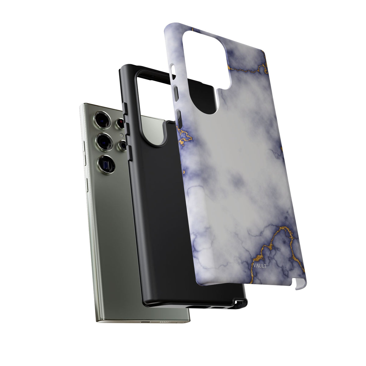Purple Marble Tough Phone Case with Gold Veins