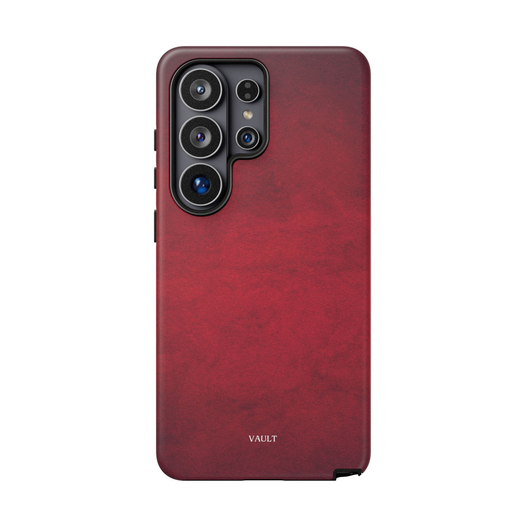Red Leather Texture Phone Case Impact-Resistant Case