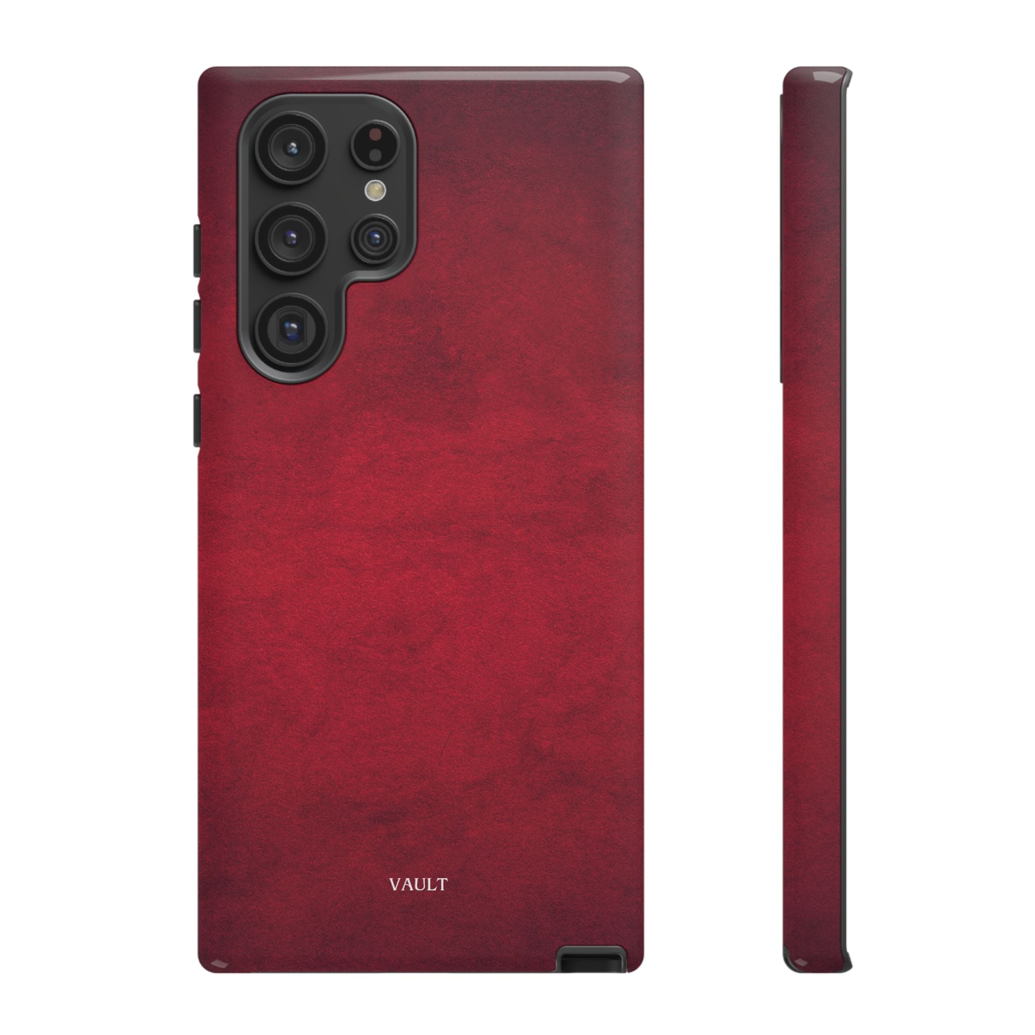 Red Leather Texture Phone Case Impact-Resistant Case