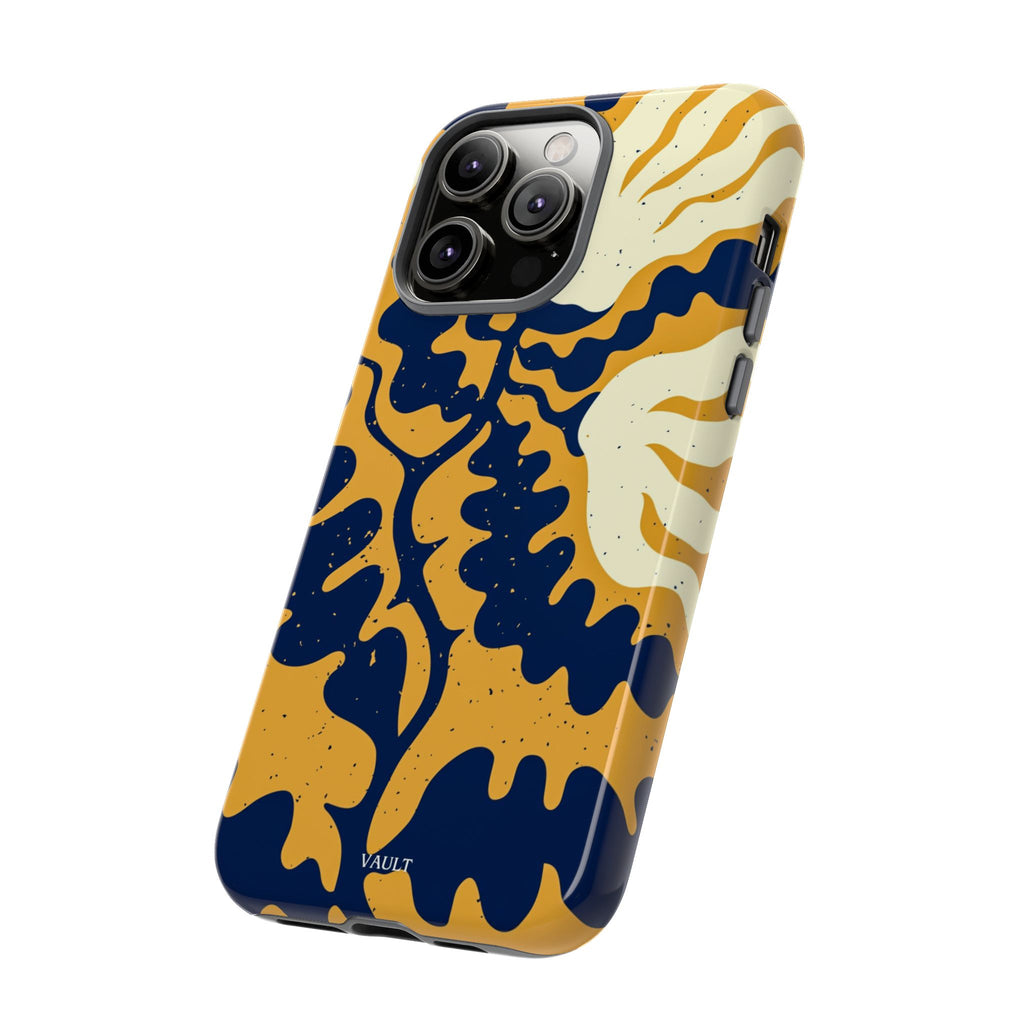 Bold Abstract Floral Phone Case (Navy & Mustard)