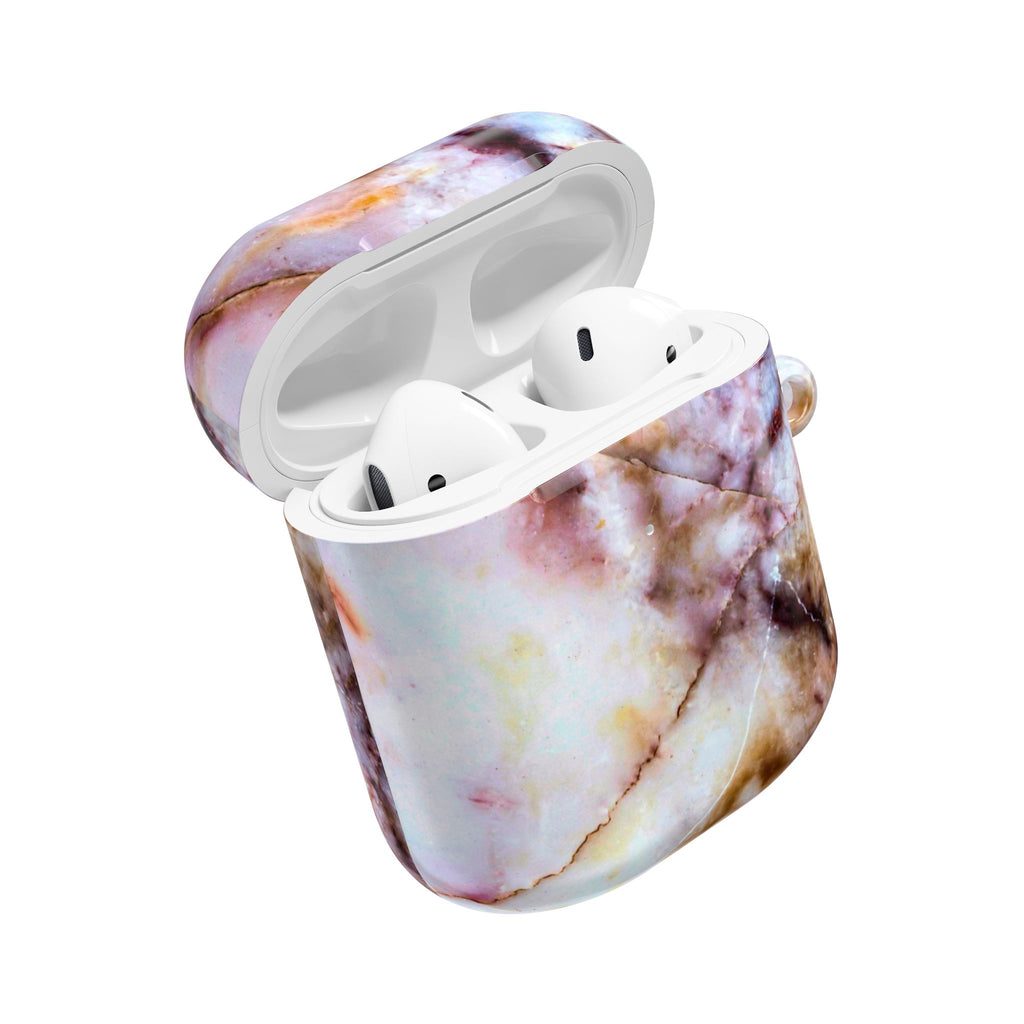 Marble Pink AirPod Case – Pink & Gold Marble Protective AirPods Cover