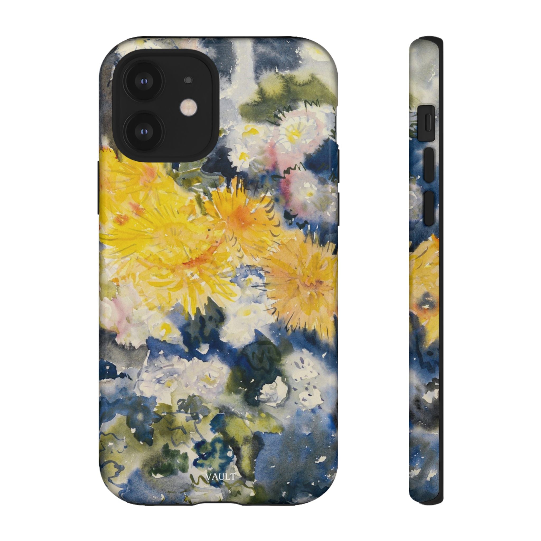 Floral Watercolor Phone Case – Yellow Chrysanthemums Design
