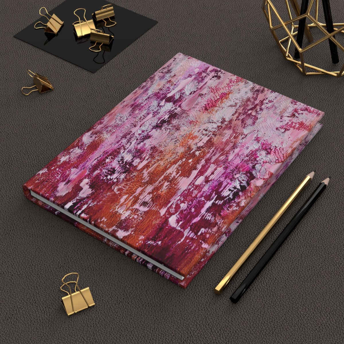 Abstract Pink Watercolor Hardcover Journal — Floral Blush Notebook for Notes & Gifts