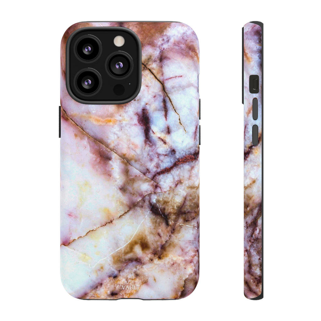 Marble Vein Tough Phone Case — Pink Quartz Protective Cover