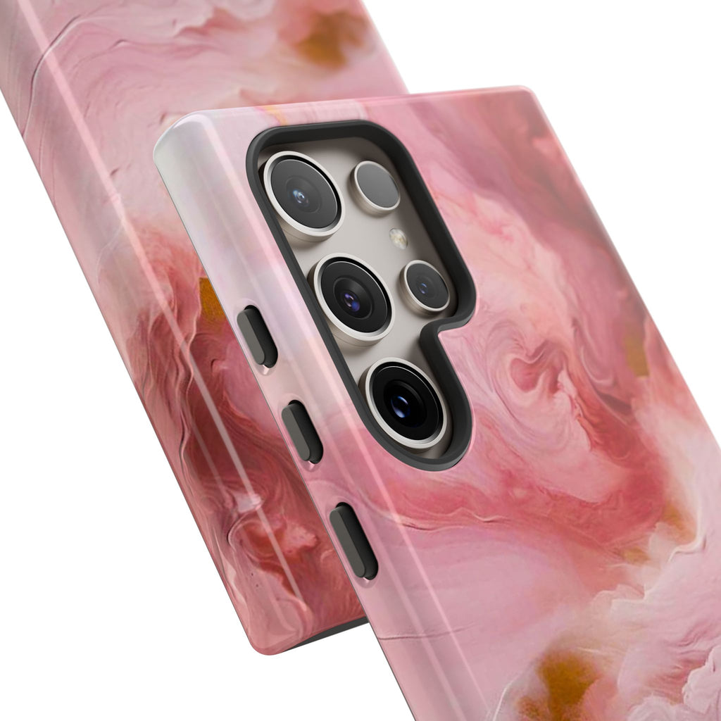 Pink Marble Tough Phone Case — Protective Artistic Phone Cover