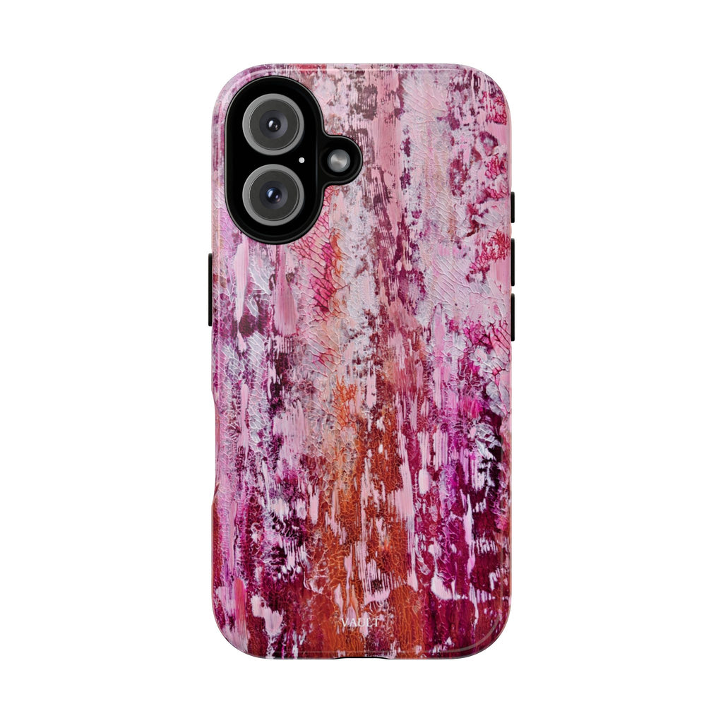 Pink Abstract Art Tough Phone Case — Protective Artistic Phone Cover
