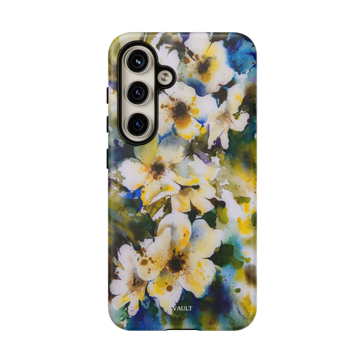 Floral Watercolor Tough Case – Yellow White Blossom Phone Cover