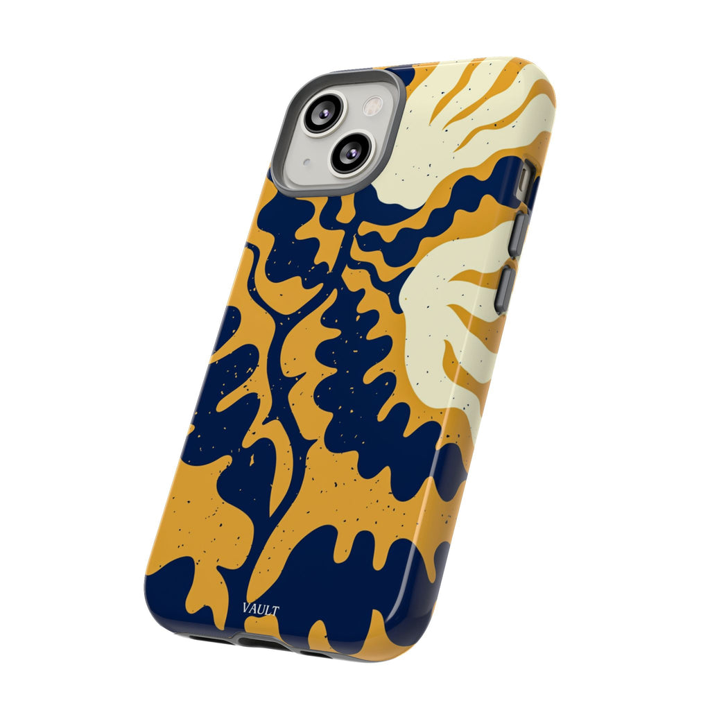 Bold Abstract Floral Phone Case (Navy & Mustard)