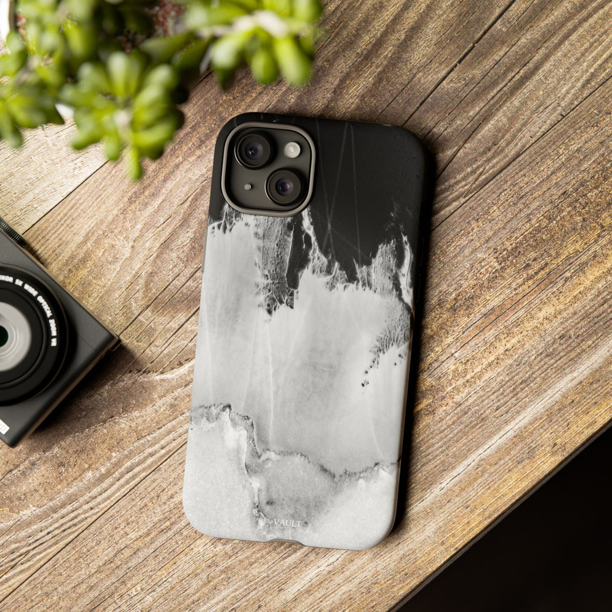 Marble Ink Tough Case — Black & White Abstract Phone Cover