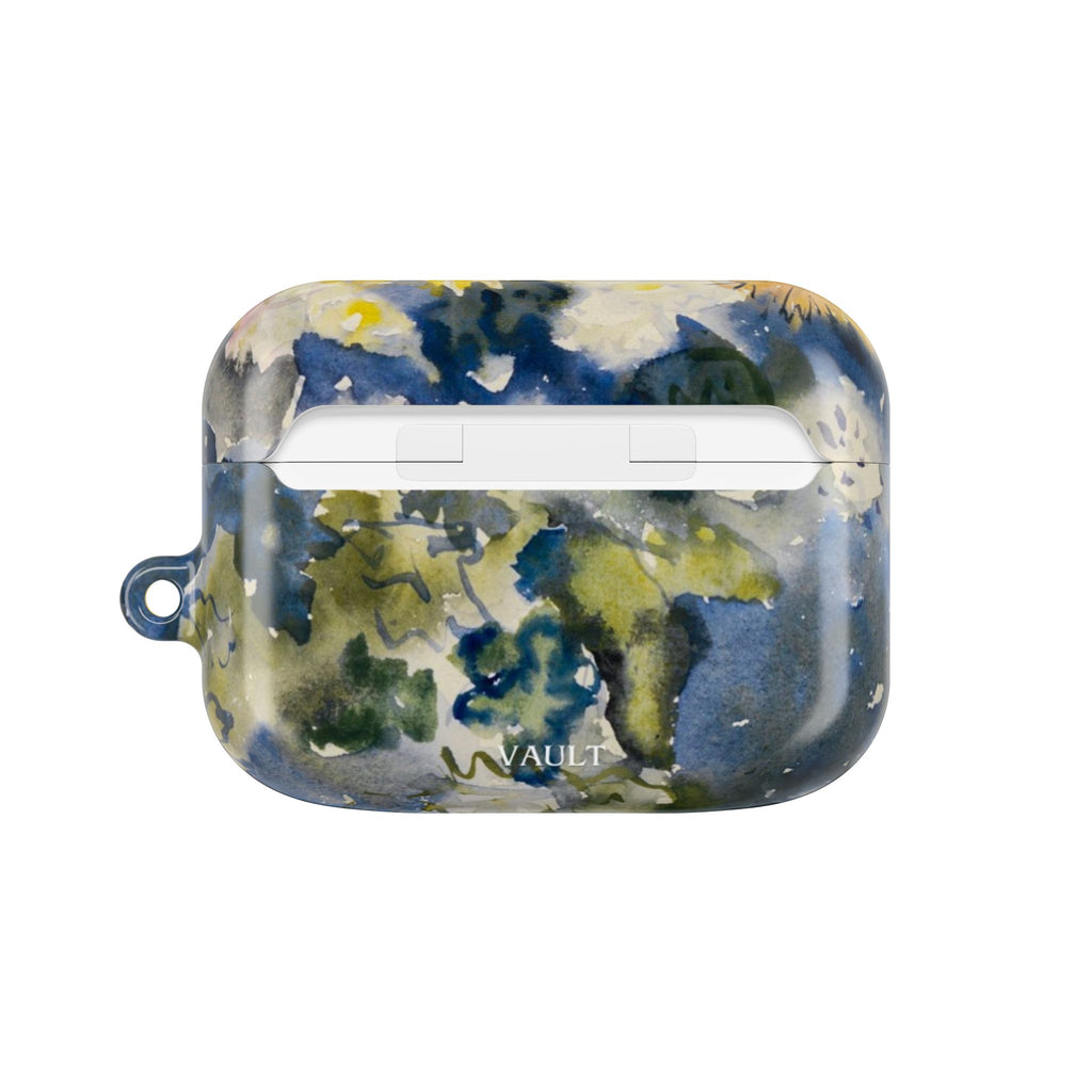 Floral Watercolor AirPod Case — Yellow Blue Sunflower Art Protective Cover