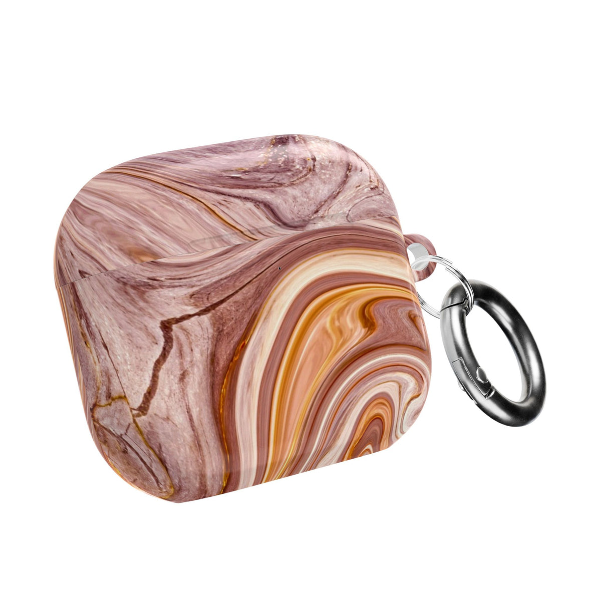 Marble Swirl AirPod Case — Pink & Gold Abstract Protective Cover