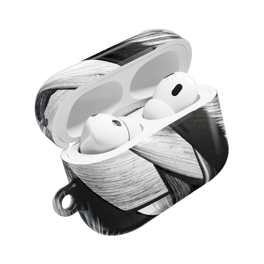 AirPod Case — Monochrome Tropical Leaf Protective Cover