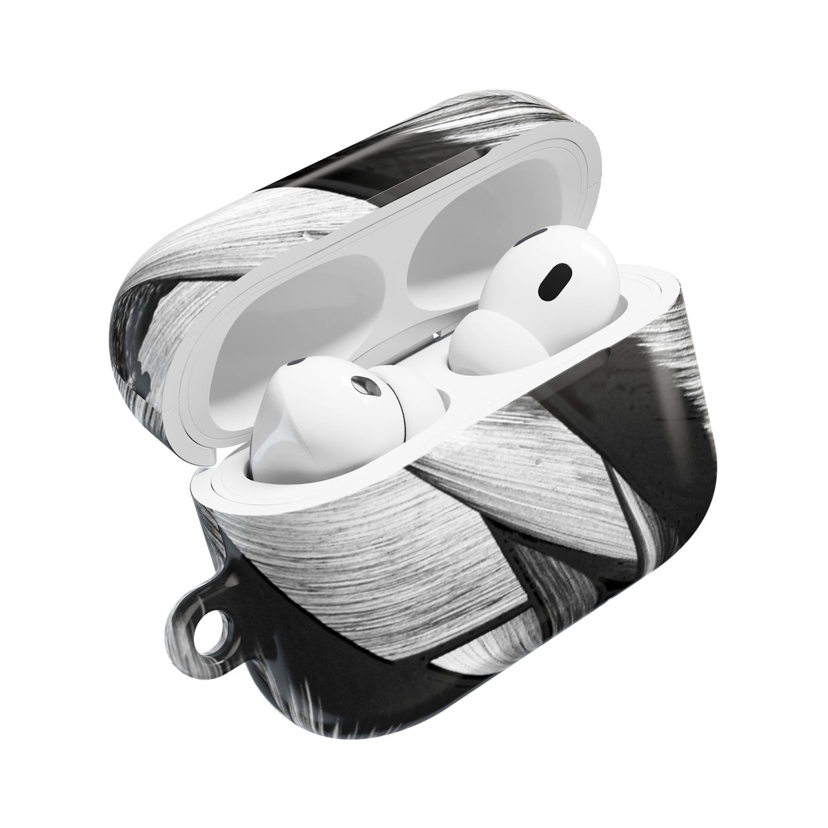 AirPod Case — Monochrome Tropical Leaf Protective Cover