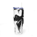 40oz Floral Black & White Vacuum Tumbler — Insulated Travel Cup