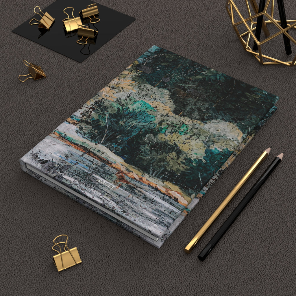 Hardcover Journal — Forest Lake Abstract Landscape Notebook