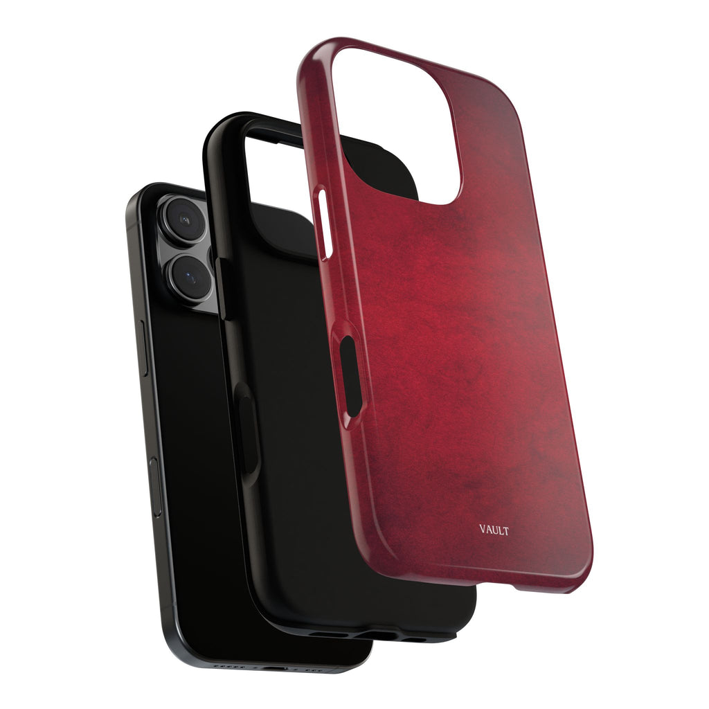 Red Leather Texture Phone Case Impact-Resistant Case
