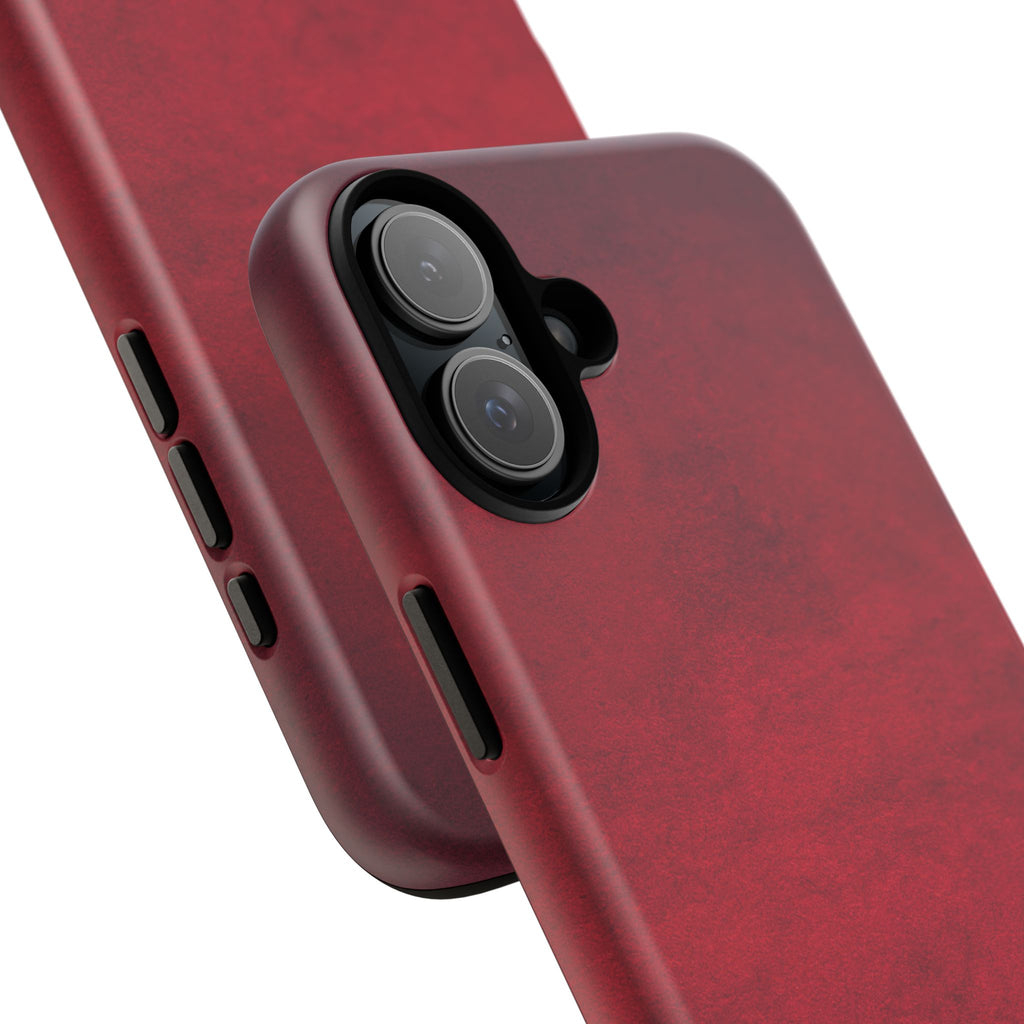Red Leather Texture Phone Case Impact-Resistant Case