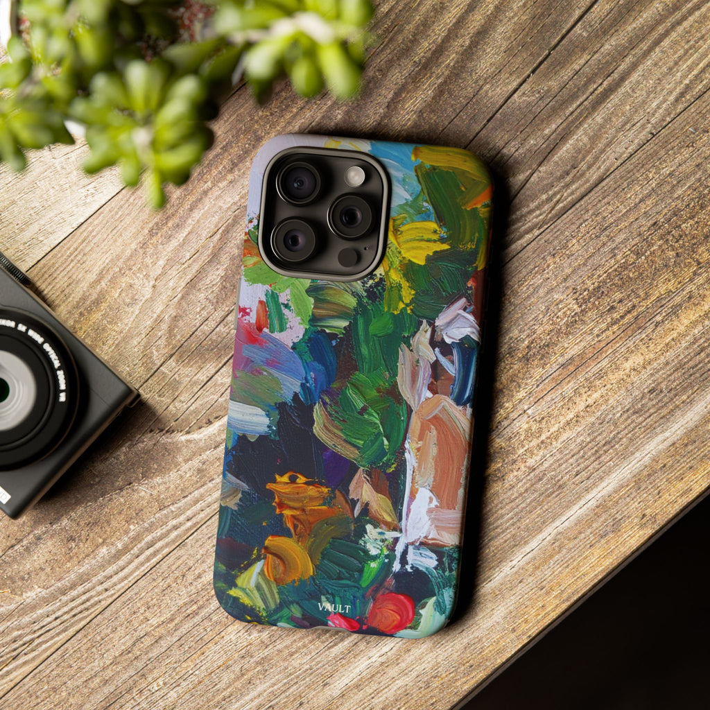 Abstract Paint Brushstroke Phone Case — Colorful Artistic Tough Case
