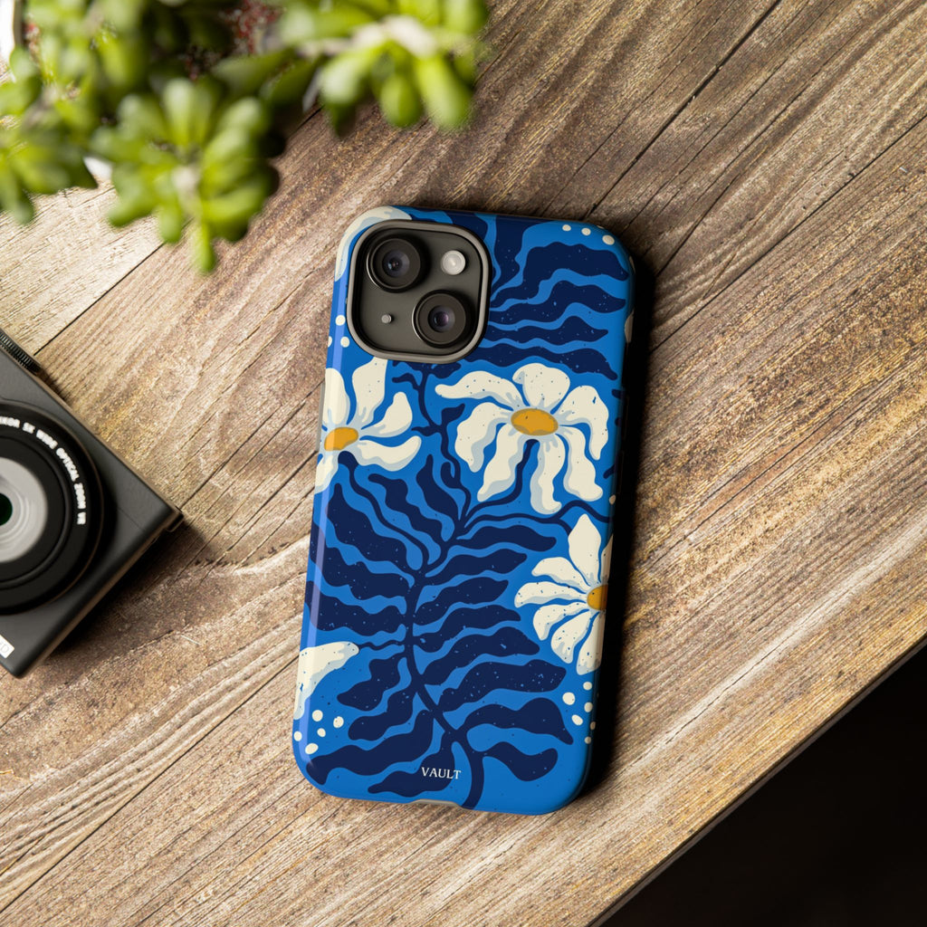 Blue Daisy Tough Phone Case — Floral Protective Phone Cover