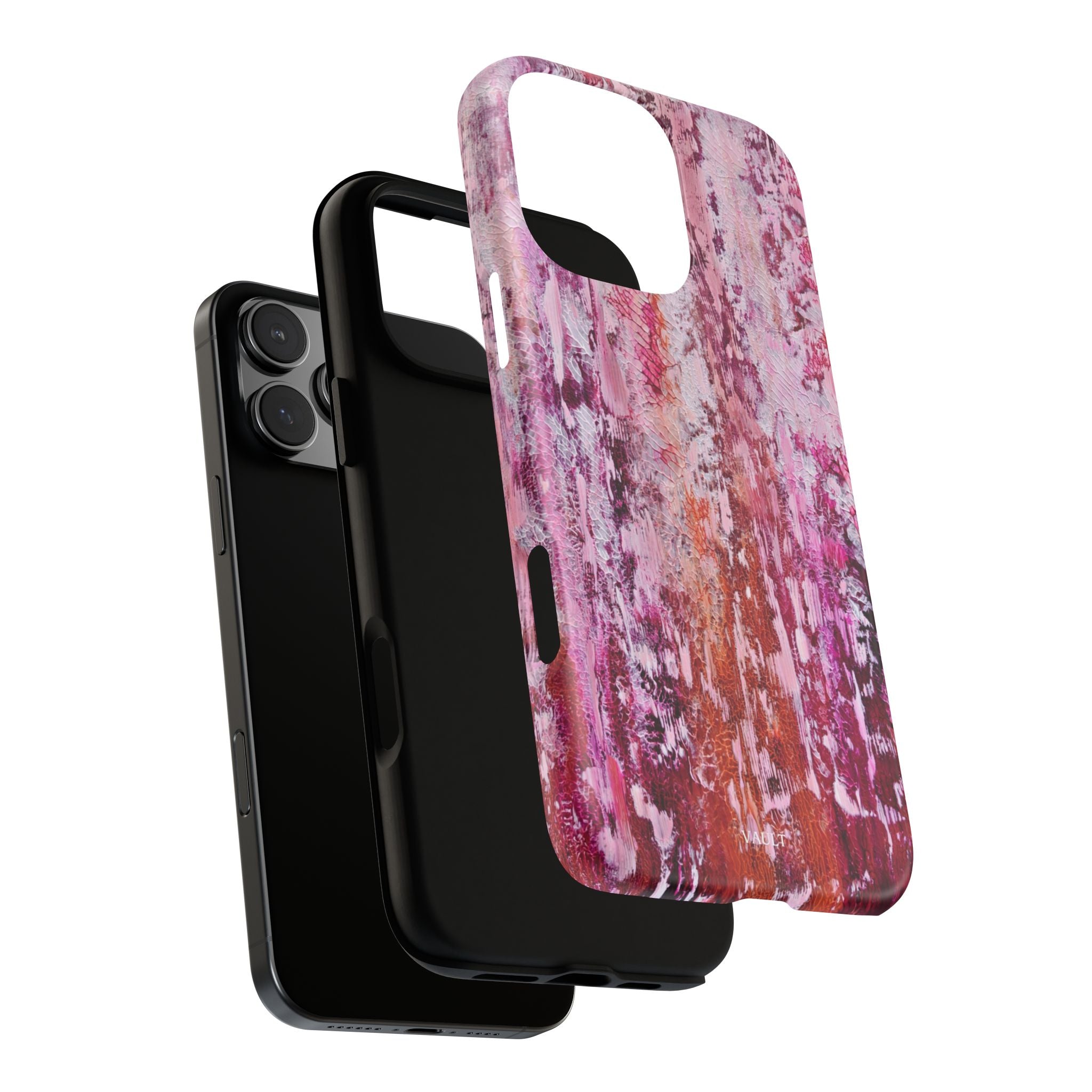 Pink Abstract Art Tough Phone Case — Protective Artistic Phone Cover