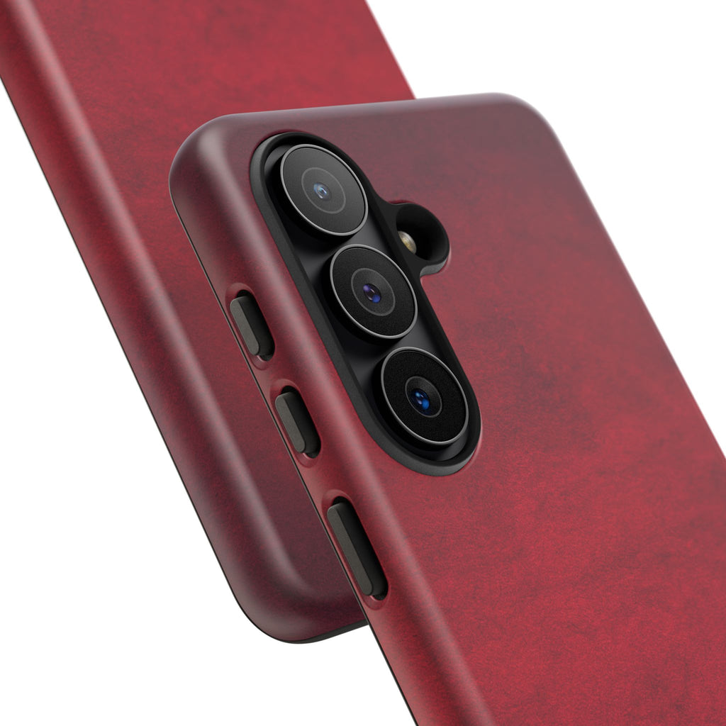 Red Leather Texture Phone Case Impact-Resistant Case