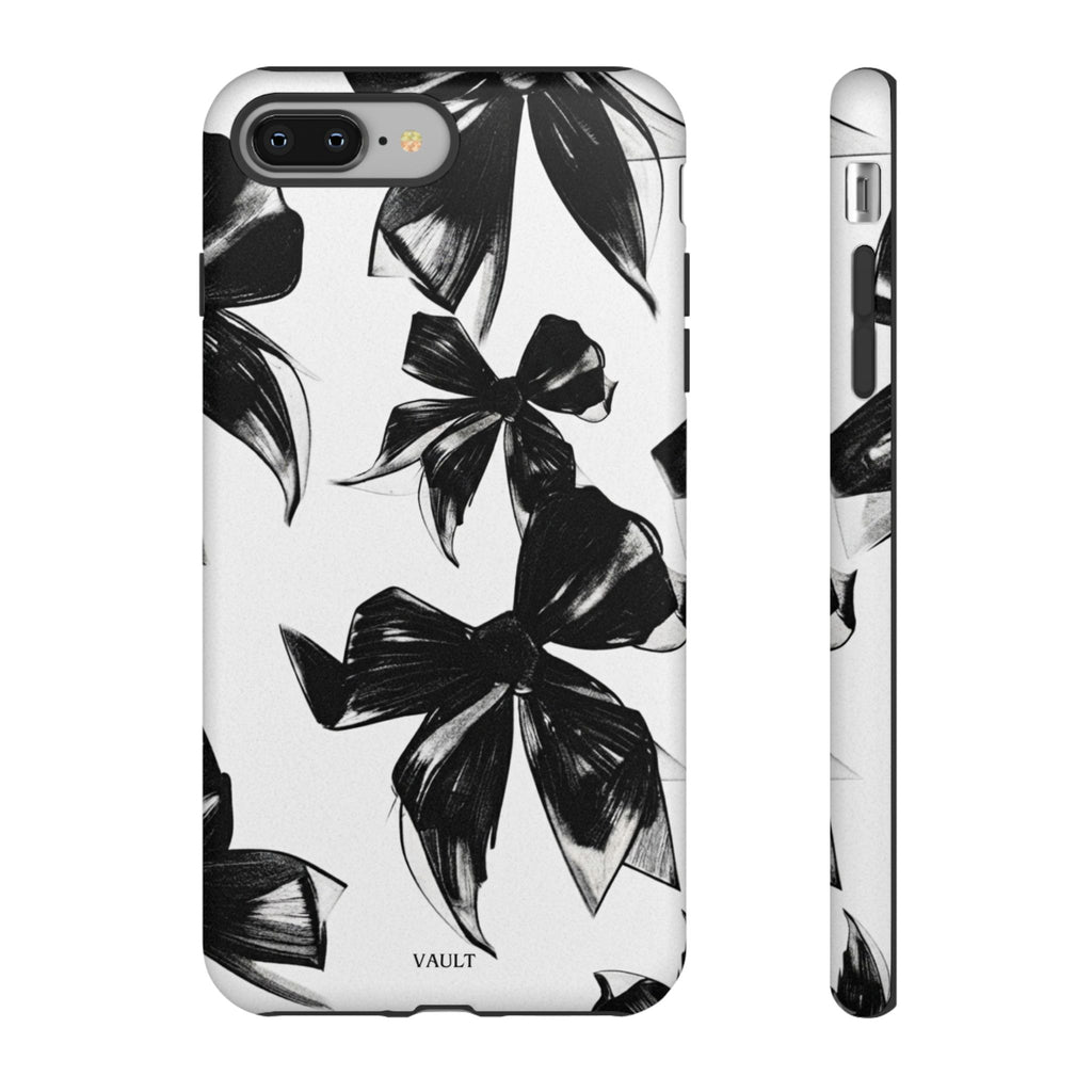 Floral Brushstroke Phone Case — Black & White Botanical Tough Case
