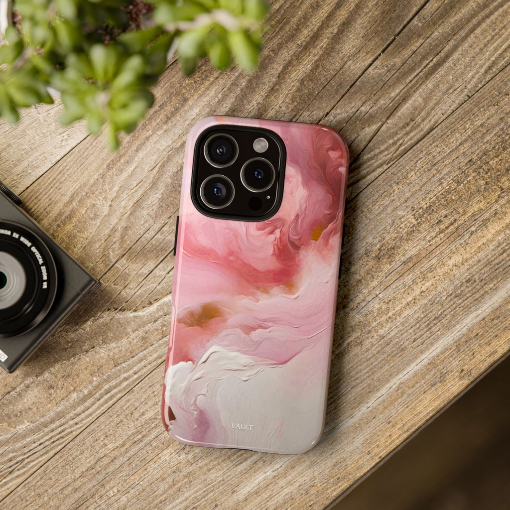 Pink Marble Tough Phone Case — Protective Artistic Phone Cover