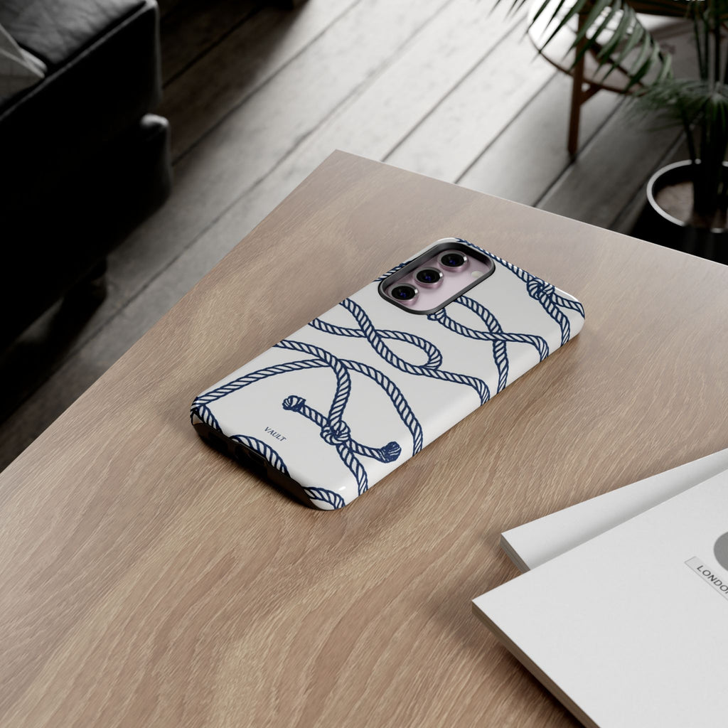 Nautical Rope Tough Case — Protective Phone Cover with Navy Knot Design