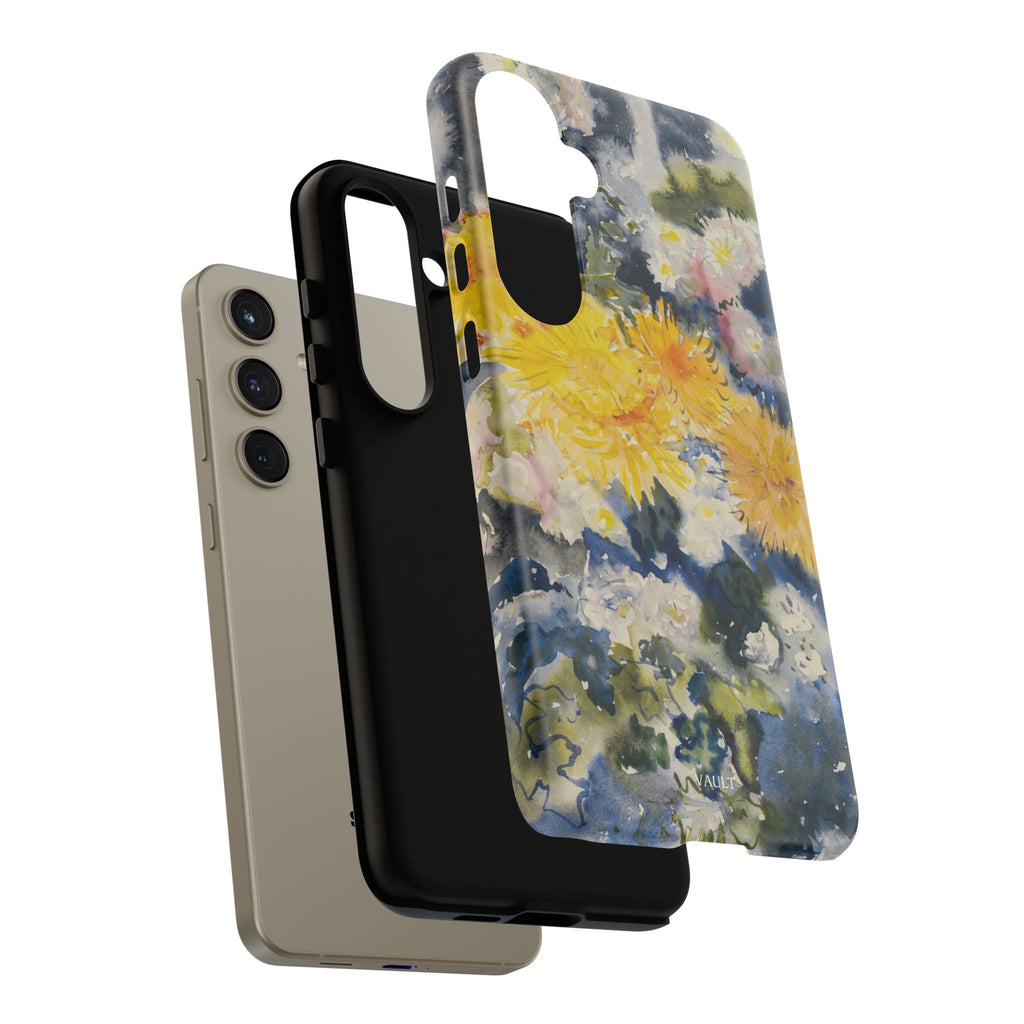 Floral Watercolor Phone Case – Yellow Chrysanthemums Design
