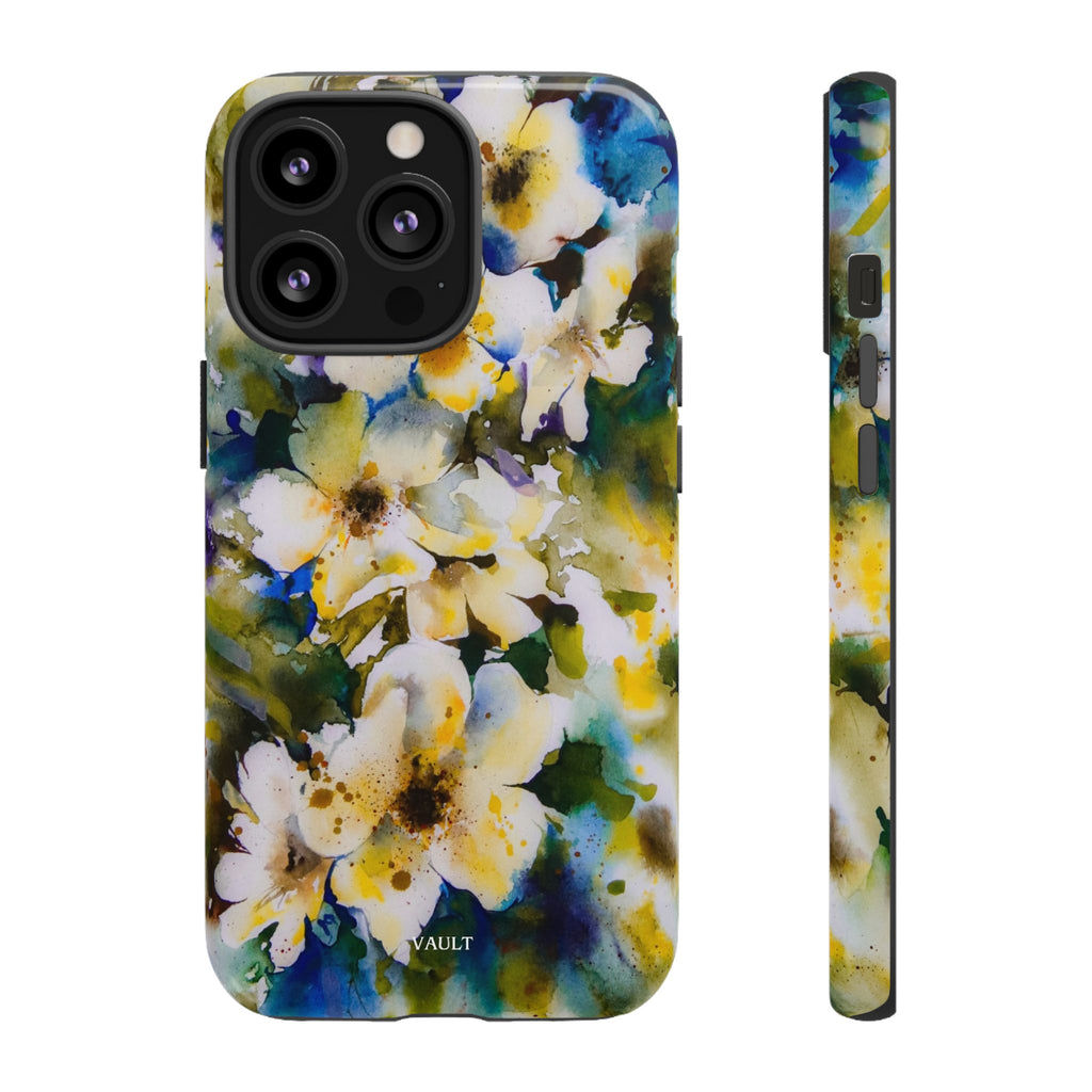 Floral Watercolor Tough Case – Yellow White Blossom Phone Cover