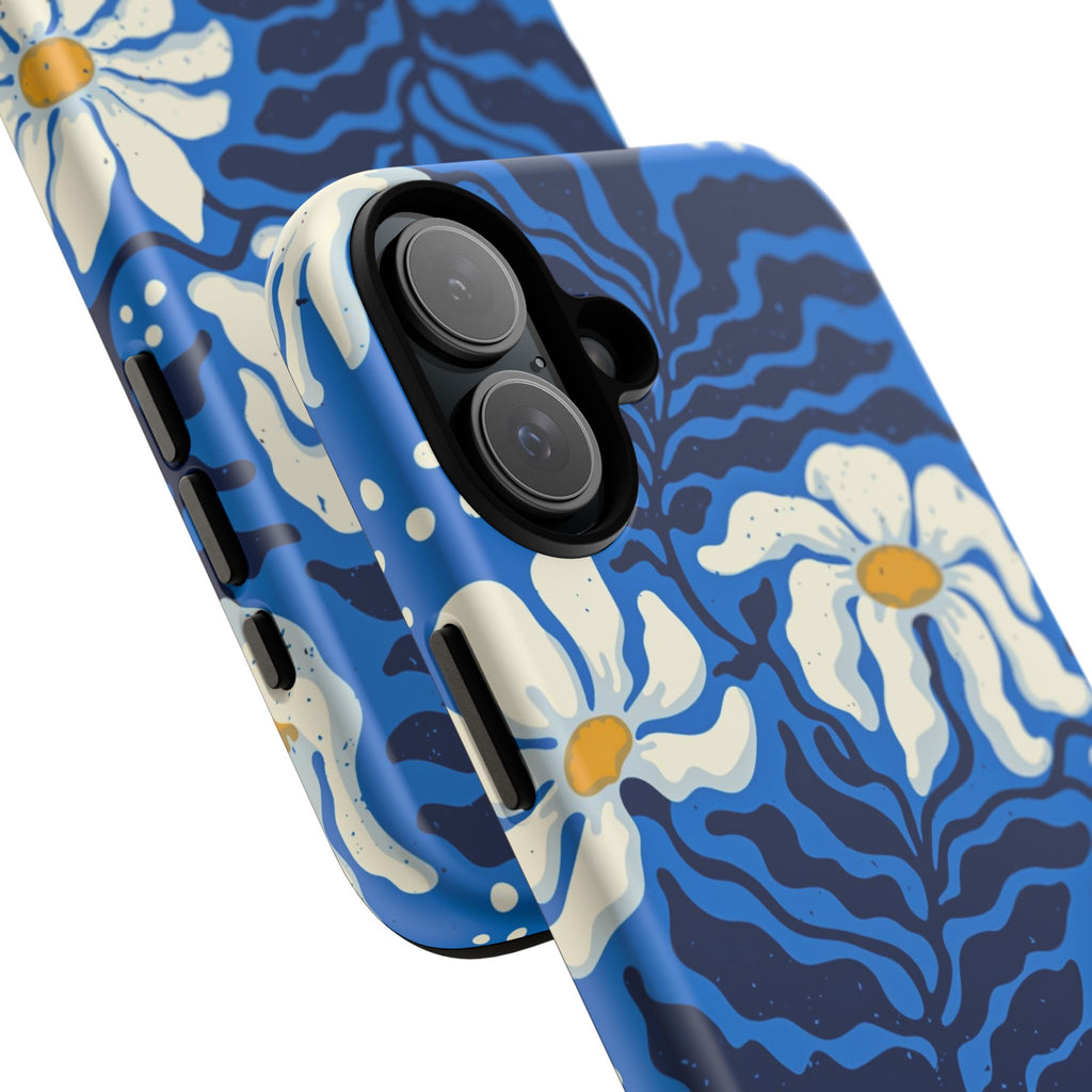 Blue Daisy Tough Phone Case — Floral Protective Phone Cover