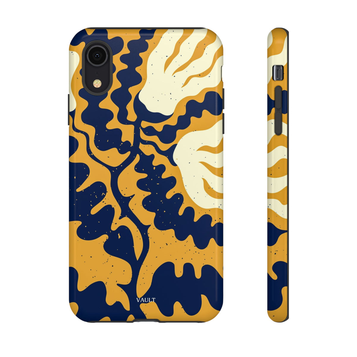 Bold Abstract Floral Phone Case (Navy & Mustard)